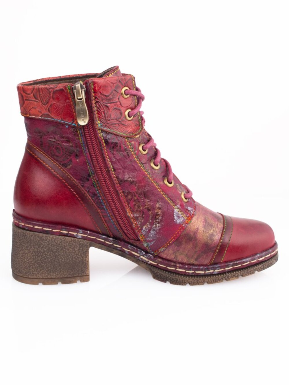 Spring Step L’Artiste Fallinluv Bordeaux Leather LaceUp Boots Size 37 / US 7 - Picture 4 of 16